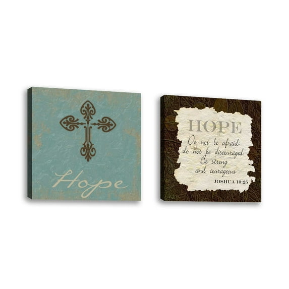 Set of 2 - Hope - Contemporary Fine Art Giclee on Canvas Gallery Wrap - wall décor - Art painting - 24 x 24 Inch - Ready to Hang