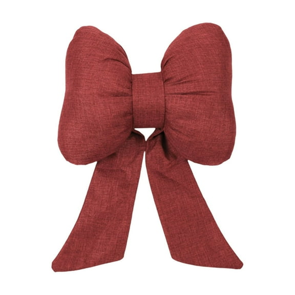 Lksixu Bowknot Throw Pillows, 15.7" Canvas Bow Shaped Decorative Plush Pillow, Soft Cute Coquettish Stuffed Cushion Car Lumbar Pillow Home Decorations for Sofa Couch Bed Living Room