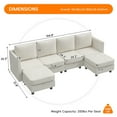 thumbnail image 6 of Techmilly Modular Sectional Sofa, Modern Chenille Sofa Set with USB Charging Ports, 5 Seats U Shaped Couch with Lagre Storage, Comfy Convertible Couches with Chaise for Living Room, Beige, 6 of 8