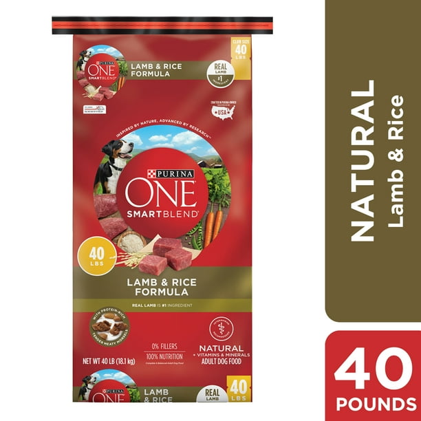 Purina ONE Natural Dry Dog Food, SmartBlend Lamb & Rice Formula, 40 lb