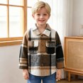 thumbnail image 2 of Boy Plaid Woolen Lapel Jacket Coat And Winter Plaid Shirt Coat Loose Shirt,Woolen Plaid Jacket 3-4 Years, 2 of 4