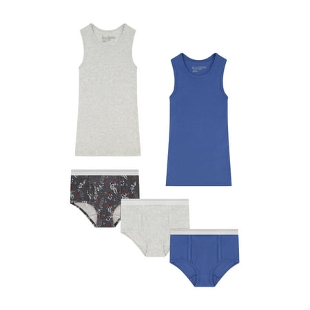 Wonder Nation Boys 5 Pack Mix & Match, 2 Shirts and 3 Briefs, Size S-XXL