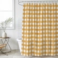 thumbnail image 4 of Ginger Yellow Buffalo Plaid Bathroom Shower Curtains with 12 Hooks Polyester Waterproof Shower Curtain for Stalls and Bathtubs Farmhouse Retro Checked Decorative Bathroom Privacy Curtain 66x72 Inches, 4 of 7