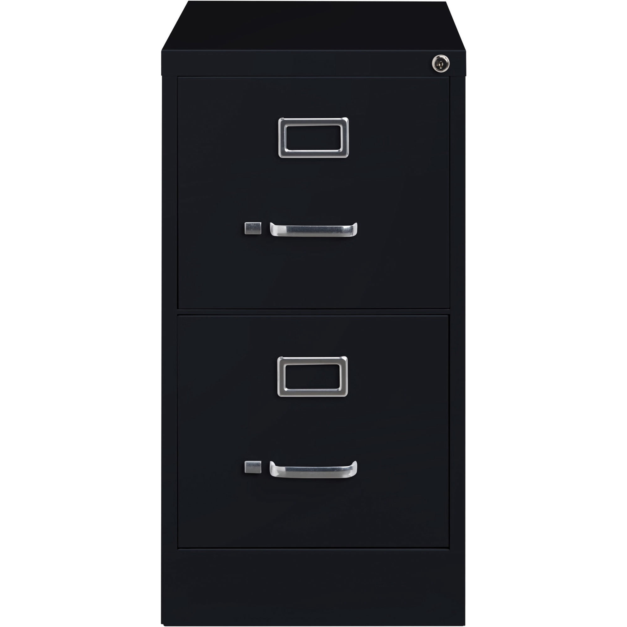 Lorell Vertical File - 2-drawer - 15" X 25" X 28.4" - 2 X Drawer(s) For File - Letter - Vertical - Security Lock, Ball-bearing Suspension, Heavy Duty - Black - Steel - Recycled