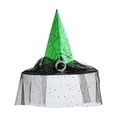 thumbnail image 2 of IAJDKMEK Women's Halloween Witch Hat with Tulle Decoration – Classic Pointed Wizard Cap for Costume Party Adult Costume Accessory for Halloween Party, 2 of 8