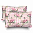 thumbnail image 1 of GCKG Pink Watercolor Floral Pattern with Roses Pillow Cases Pillowcase 20x30 inches Set of 2, 1 of 4