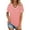 Pink, variant on V-Neck Women T Shirts Short Sleeve Loose Summer Tops for Women with Pocket
