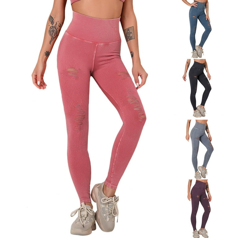 Seamless Yoga Leggings with High Waist with Hole Detail - I'm
