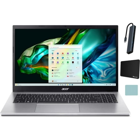 Acer Aspire 3 15 Laptop, 15.6’’ FHD Display, AMD Ryzen 7 5700U, 32GB RAM, 1TB SSD, Wi-Fi 6, Bluetooth, AMD Radeon Graphics, Windows 11 Home, Silver with Tigology Accessories