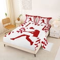 thumbnail image 2 of Erosebridal Red Dripping Baseball Stitch & Batter Silhouette Graphic Queen Sheet Sets 4 Pieces, Sport Graphic Bed Set for Boys And Girls Kids,Super Cozy Room Decor, 2 of 5