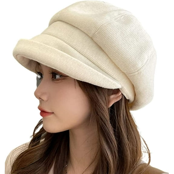 CoCopeaunt Women Newsboy Caps Casual Visor Beret Hat Cozy Retro Vintage Cabbie Hat for Ladies Girls
