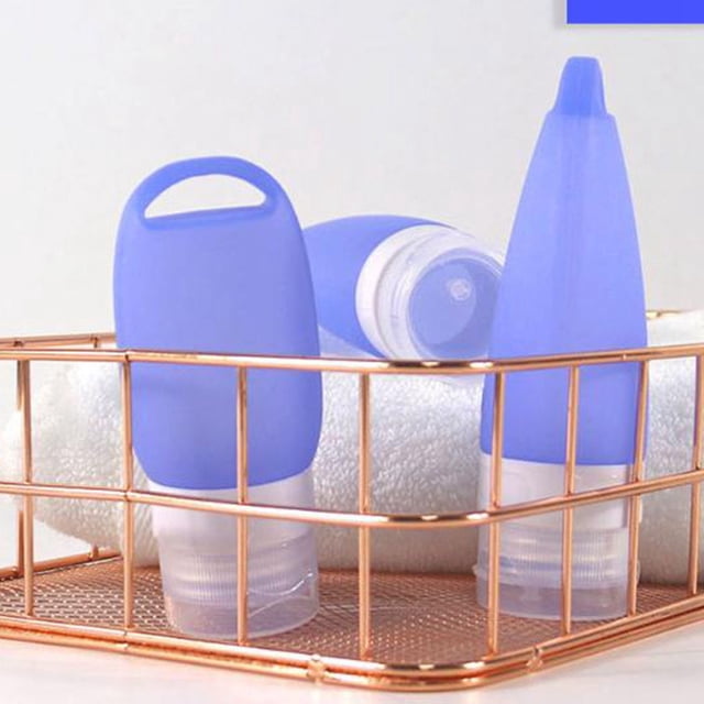 Bouteille de Distribution en Silicone Suspendable de Voyage avec Trou pour Usage Extérieur-Anti-Fuite Rangement de Shampoing avec Sangle