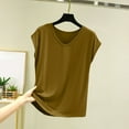 thumbnail image 2 of V Neck Tshirts for Women, Comdrip Tank Top for Women Sleeveless Tops with in Bras Shelf Bra Padded Shirt 2025 Casual Tanks Loose Fit Women Shirt Gold 3XL, 2 of 7