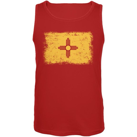 Born and Raised New Mexico State Flag Mens Tank Top Red LG