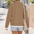 thumbnail image 4 of UDAUDU Womens Teacher Sweatshirts Fall Clothes Fashion School Outfits Cowboy Cozy Side Slits Patchwork Long Sleeve Pullover Tops Layered Winter Oversized Sweatshirts XL, 4 of 5