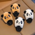 thumbnail image 2 of New Winter Warm Cartoon Cute Panda Indoor Mule Soft Non-slip Kids Fluffy Slippers for Boys And Girls Children Home Cotton Shoes (Khaki,24-25), 2 of 7