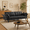 Black77inch, variant on 83" Faux Leather Sofa,Mid Century Modern Convertible Futon Sofa Bed with Adjustable Armrest and Backrest,2 Pillows for Living Room,Office,Brown