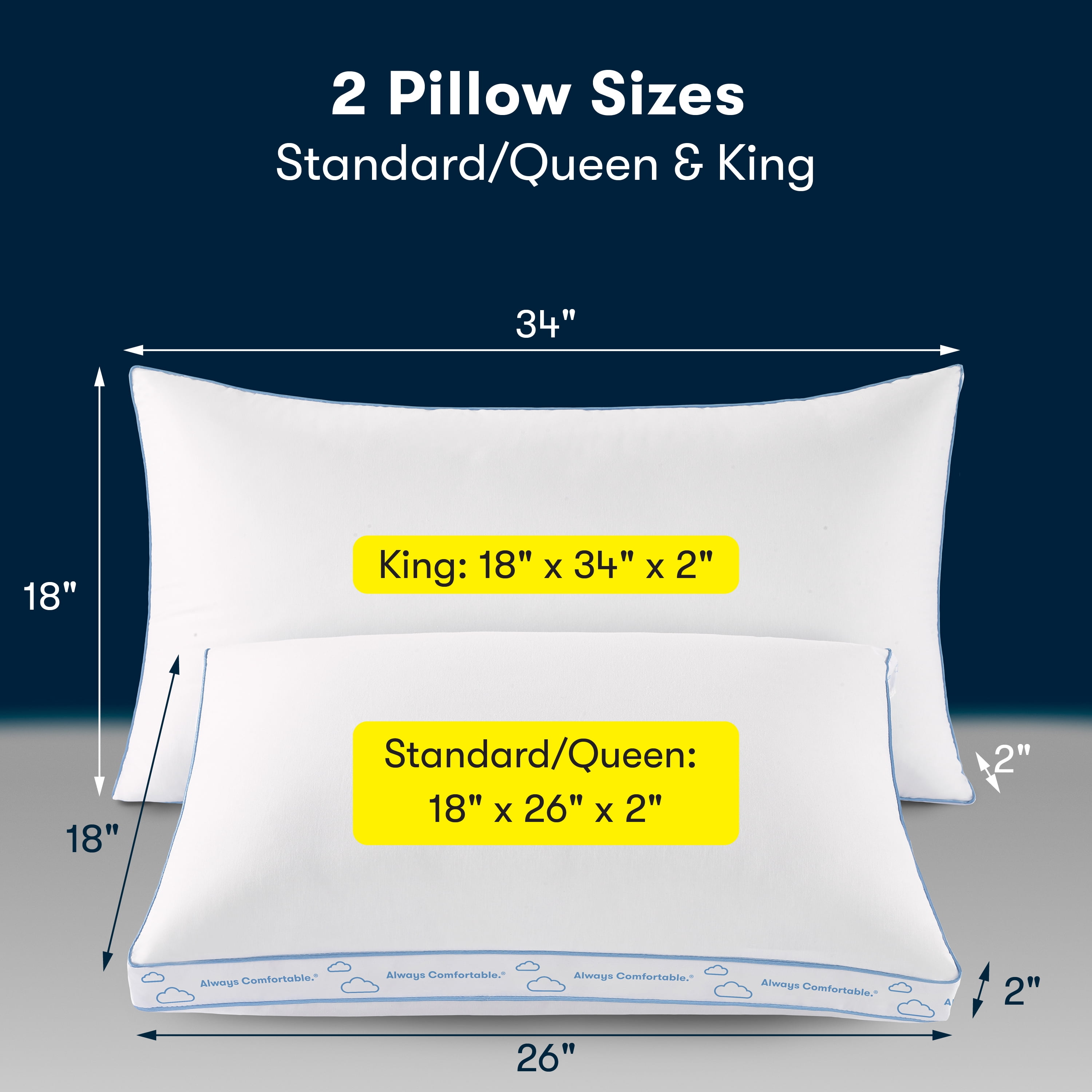 Sertapedic Balanced Support Bed Pillow, Standard/Queen