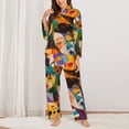 thumbnail image 2 of Fotbe Abstract Musical Faces Pattern Long Sleeve Pajama Set for Women,Sleepwear Set,2-piece Loungewear Set,Soft PJs Comfy Nightwear with Pockets -X-Large, 2 of 7
