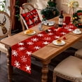 thumbnail image 6 of Hometravel Red Snowflake Table Flag, Christmas Print Linen Tablecloth, 33x183cm Cabinet Decoration for Holiday Dining Setting, 6 of 7