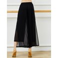 thumbnail image 2 of FEOYA Modern Dance Pants Women 2 Layers Side Slit Mesh Flowing Classical Trousers Elastic Waist Wide Leg Practice Loungewear for Ballet Yoga Pilates L, 2 of 6