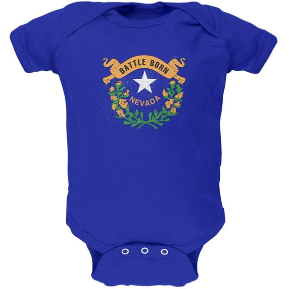 Born and Raised Nevada State Flag Soft Baby One Piece Royal 3-6 M