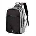 thumbnail image 1 of 1pc Casual Men's Backpack, Oxford Cloth Simple USB Rechargeable Computer Backpack, Multifunctional Large Capacity Student School Bag, Outdoor Travel Bag With Earphone Hole, 1 of 5