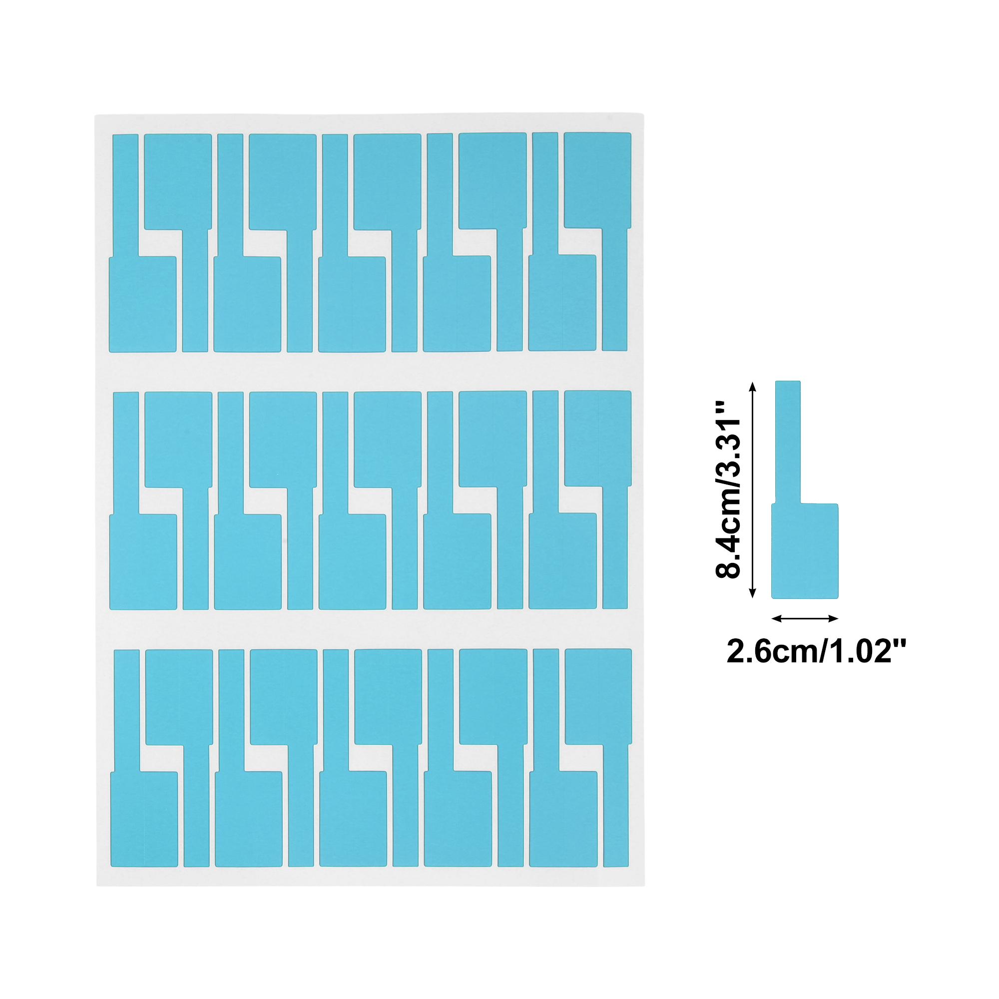Unique Bargains Handwritable P-Type Gift Stickers 3.31"x1.02" 6 Pcs Light Blue