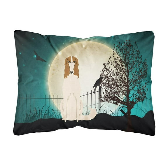 Carolines Treasures BB2213PW1216 Halloween Scary Borzoi Canvas Fabric Decorative Pillow, 12H x16W, multicolor