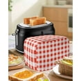 thumbnail image 5 of Fsddascl Orange Red Checkered Toaster Cover 4 Slice, Large Kitchen Appliance Covers, Farmhouse Buffalo Plaid Toaster Oven Cover with Loop, Bread Machine Cover Polyester Dust Cover Protection, 5 of 5