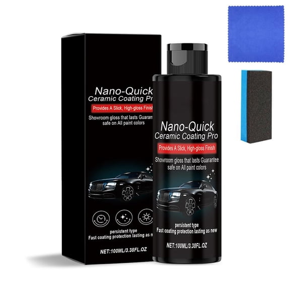 Nano Ceramic Coating Agent – Quick Restore Spray, Dust-Proof Glass-Like Finish, Long-Lasting Gloss, Super Hydrophobic, Universal for All Car Paint Types
