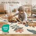 thumbnail image 4 of ODIKA 8'x10' Washable Area Rug Autumn Floral Elegance Vintage Design Elegant Motifs with Classic Ornate Detailing for Living Room, Under Sectional, Family , Durable, Non-Slip, 4 of 7