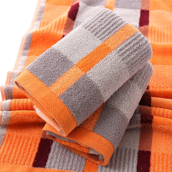 LOLIPPYY Premium Thick Cotton Bath Towels in Orange, Highly Absorbent and Soft for Bathroom Use