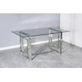 thumbnail image 1 of K-Living Livya Tempered Glass Dining Table Top with Chrome Stainless Steel Base, 1 of 1