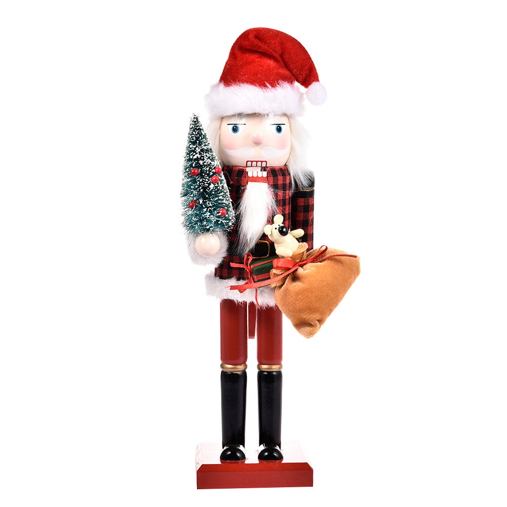 SET of 2 RED & WHITE Traditional Shatterproof CHRISTMAS NUTCRACKER SOLDIER Decorations / Christmas Tree Decorations 12.5cm