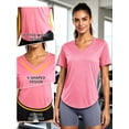 thumbnail image 4 of NELEUS Womens Plus Size Workout Shirts V-Neck Short Sleeve Tops UPF 50+ Sun Shirt Moisture Wicking Loose Fit Top for Athletic,Pink,US Size 2XL, 4 of 10