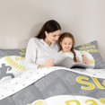 thumbnail image 4 of Feelyou Cartoon Baseball Athlete Bedding Comforter Set 7pcs for Boys, Grey Yellow Stripes King Bedding Sets, Ball Sports Theme Reversible Bed Sheets, Lightweight Room Decor, 4 of 8
