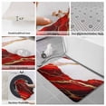 thumbnail image 6 of Red Marble Bath Mat 3 Piece Bathroom Rug Set, Modern Ink Painting Art Abstract Non Slip Bath Rug Contour Mat and Toilet Lid Cover, Absorbent Shower Mats Soft Bath Rugs and Mats Sets, 6 of 8