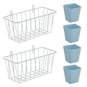Large Grid Wall Baskets Cups, 6PC Gridwall Accessories Set Hanging Shelf Basket Bins Organizer