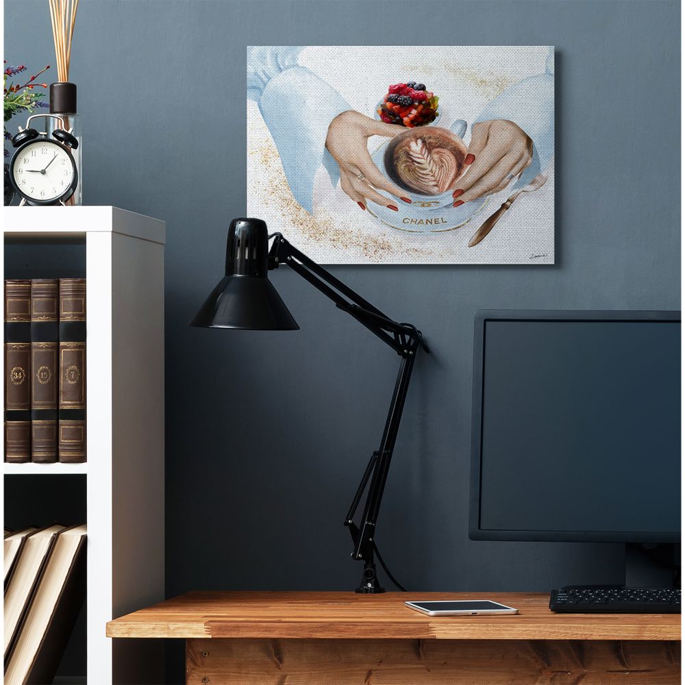 Stupell Industries Glam Coffee Shop Women's Fashion Brand Latte Art Canvas Wall Art Design by Ziwei Li