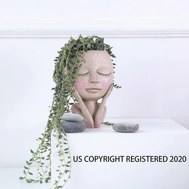 Maceta de resina blanca, escultura artística creativa, decoración nórdica, venta al por mayor