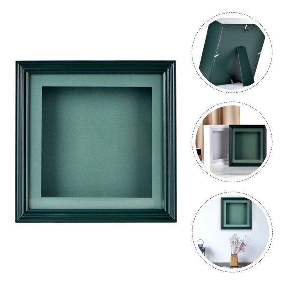 FRCOLOR Retro Photo Frame Decorative Painting Frame for Home Desk Gift Dark Green PVC 6x8 Inches