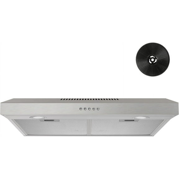 Range Hood 30 Inch Under Cabinet, Ducted/Ductless Convertible Kitchen Hood, 300 CFM, 3 Speed Exhaust Fan, Brushless DC Motor, Stove Hood Vents for Kitchen with LED Lights