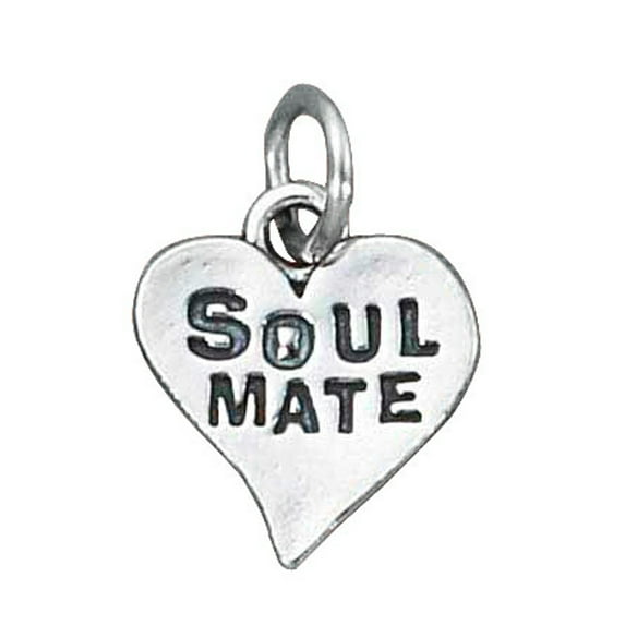 Sterling Silver 16" 1mm Box Chain SOUL MATE Word Pendant Necklace