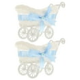 thumbnail image 1 of Miangastore 2pcs Kids Use Imitation Rattan Woven Basket Candy Storage Cart Shape Basket Party Supply, 1 of 9