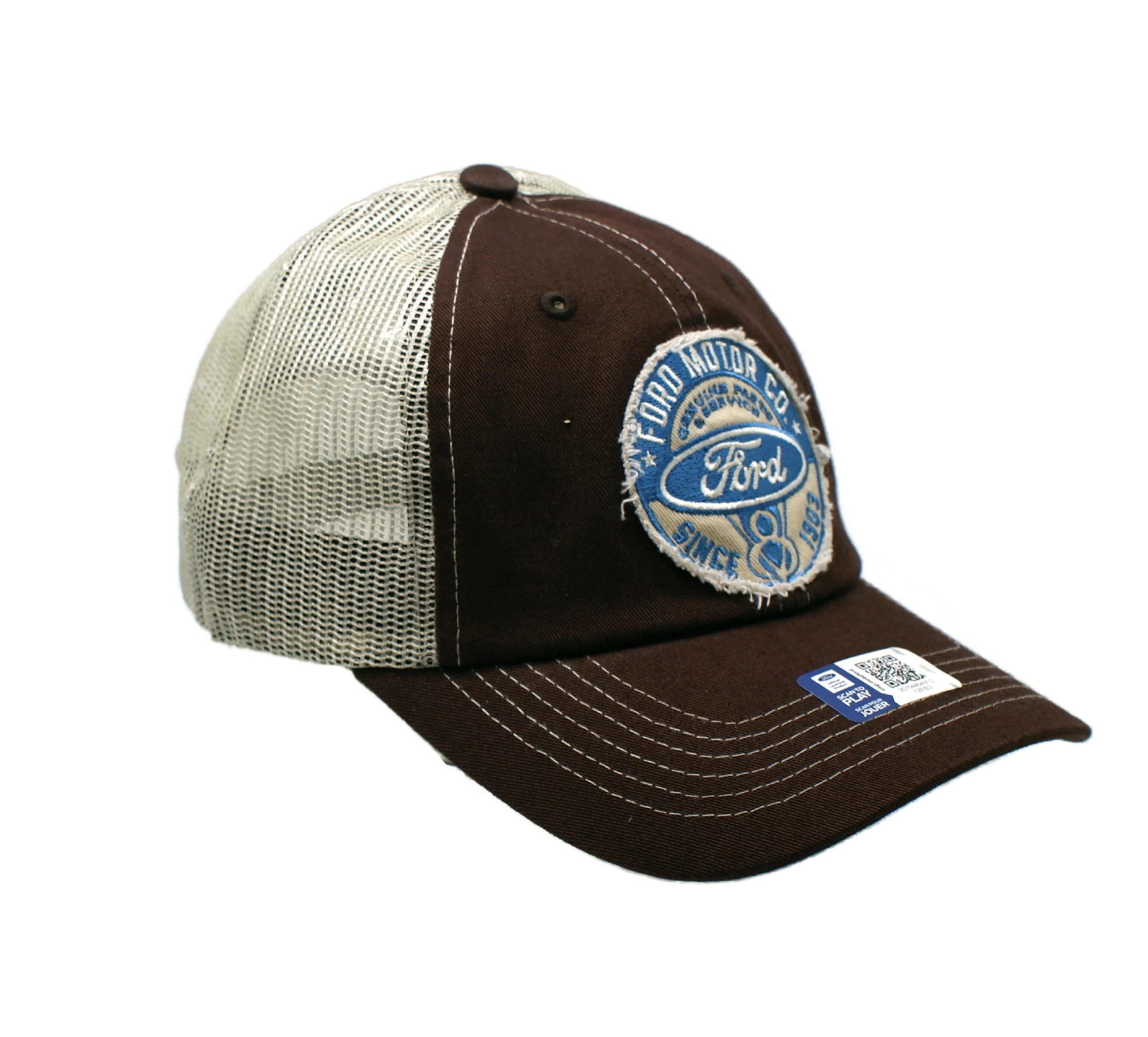 Hat - Ford Motor Company Distressed Patch Trucker Cap