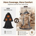 thumbnail image 3 of CalFancy Wearable Heated Blanket with Sleeves, Hood and Foot Pockets, 50" x 70" Faux Fur Sherpa Electric Blanket, 10 Heat Levels, 8H Timer, Fast Heating, Machine Washable, Tie-Dye Gray, 3 of 11