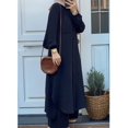 thumbnail image 3 of Ensemble Décontracté Deux Pièces pour Femmes Musulmanes, Pantalon à Boutons et Manches Longues, 3 of 7