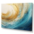 thumbnail image 2 of Designart "Surging In Golden Sapphire V" Abstract Spirals Canvas Wall Art, 2 of 7