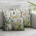 thumbnail image 3 of PRATYUS Spring Summer Floral Pillow Covers Yellow Flowers Green Leaves Butterfly Decorative Pillow Cases Throw Pillows Farmhouse Home Decor For Sofa Couch Cushion Outdoor 24x24in, 3 of 5